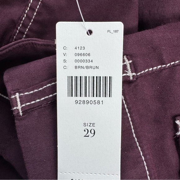 NWT Anthropologie The Colette Cropped Wide Leg Linen Pants Contrast Brown Purple - Picture 3 of 13